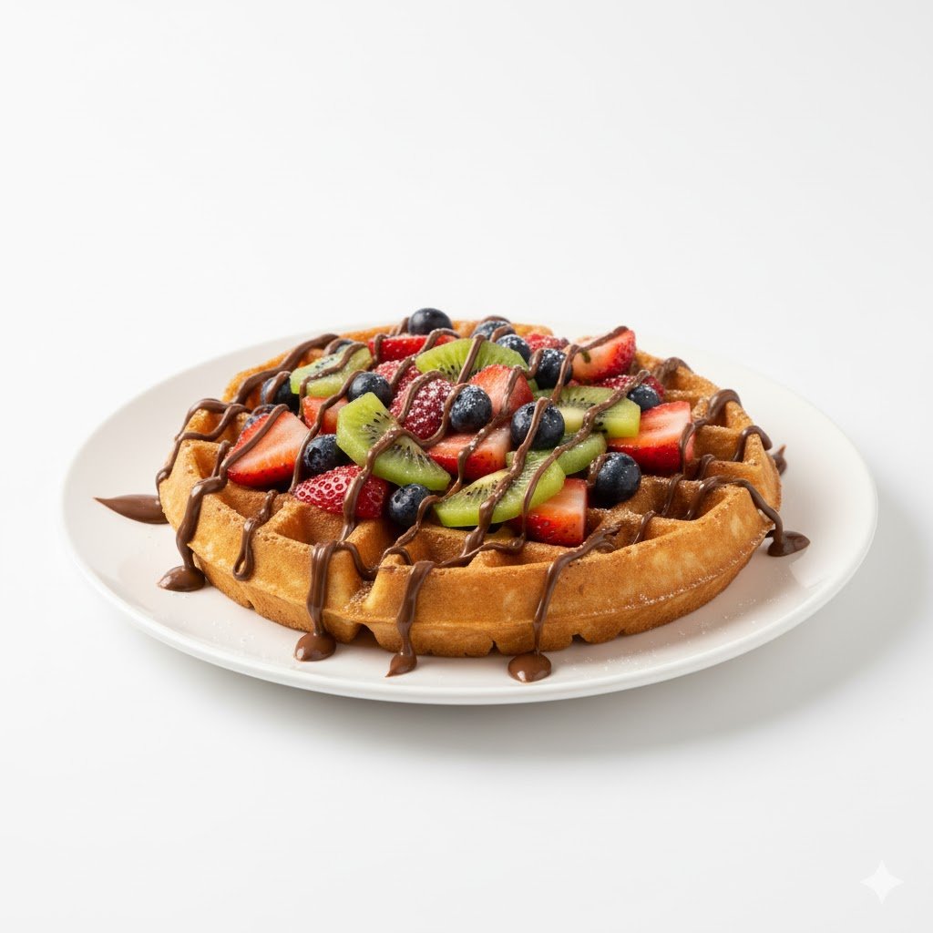 صورة وافل نوتيلا و فاكهة